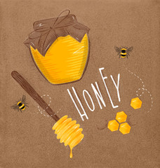 Wall Mural - Honey elements craft