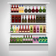 Color vector refrigerator with wine