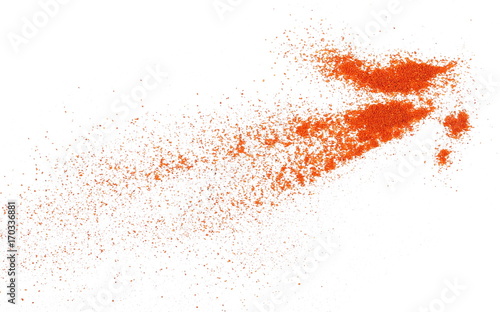 Cuadros en Lienzo Pile of red paprika powder isolated on white