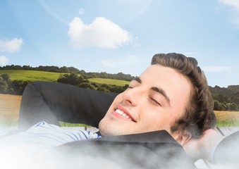 Poster - Businessman in nature countryside