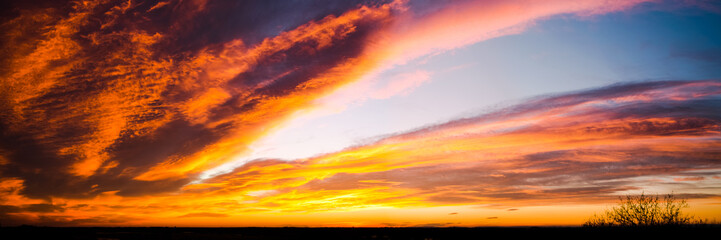 sunset over the ponds of the Camargue