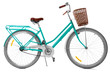 © Africa Studio - Stylish bicycle with basket on white background
