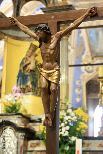 Jesus Christ Sur La Croix Eglise De L Annonciation Sanctuaire Madonna Del Sasso Xvie Si Cle Locarno Orselina Suisse Jesus Christ On The Cross Stock Photo Adobe Stock