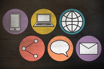 Wall Mural - composite image of mobile and computer icon