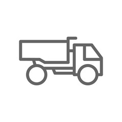 Simple heavy truck line icon. Symbol and sign vector illustration design. Editable Stroke. Isolated on white background