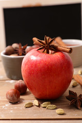 Canvas Print - red apple with spices