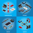 © bigmouse108 - Technology Devices Poster Card Set Isometric View. Vector