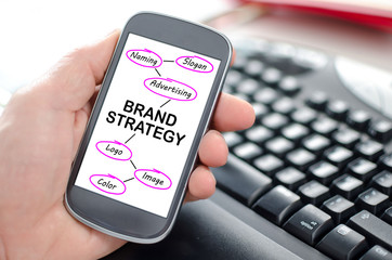 Brand strategy concept on a smartphone