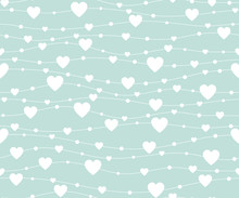 Seamless Pattern Hearts. Holiday Background. Vector Illustration.