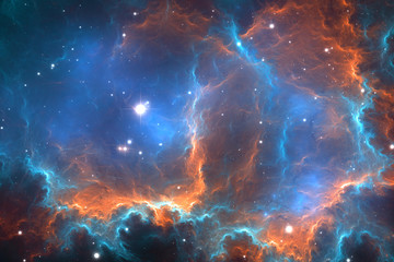 Wall Mural - Abstract space nebula background, for use with projects on science, research, and education. 3d illustration