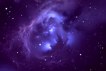 Canvas Print - space background with dust nebula and stars