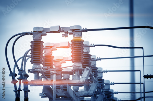 Fotografie, Obraz High voltage circuit breaker in a power substation