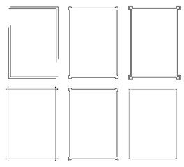 set of frame border line page vector vintage simple vertical