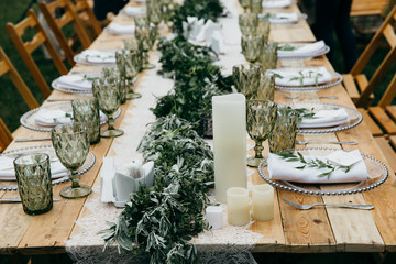 wedding decor in the forest