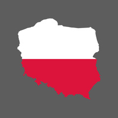 Wall Mural - Poland flag and map