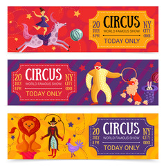 Wall Mural - Circus Horizontal Banners Set