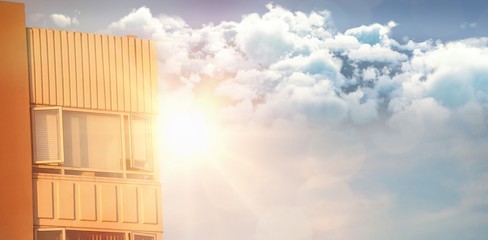 Canvas Print - Composite image of idyllic view of clouds against sky