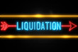 Liquidation  - fluorescent Neon Sign on brickwall Front view