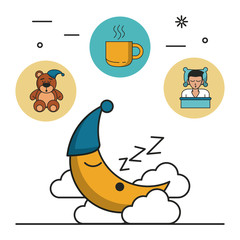 Poster - Sweet dreams and good sleep infographic over white background vector illustration graphic design