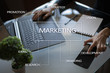 Leinwandbild Motiv Marketing business concept on the virtual screen.