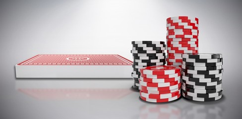 Canvas Print - Composite image of digital composite image of gambling chips