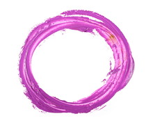 Purple Circle Grunge Brush Strokes Oil Paint Isolated On White Background
