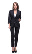 © ASDF - Fullbody business woman smiling isolated over a white