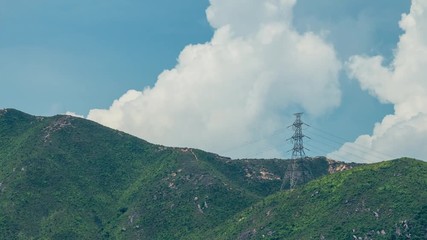 Wall Mural - Timelapse of electrical tower