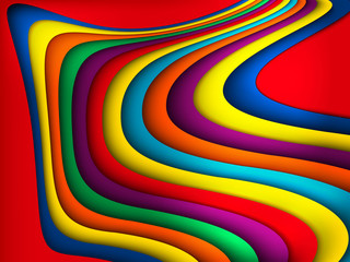 Wall Mural - Bright colorful wavy background ,vector Illustration