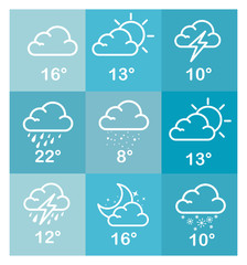 Sticker - weather forecast concept vector illustration graphic design