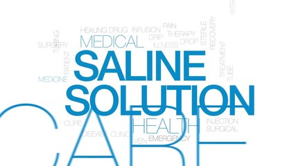 Sticker - Saline solution animated word cloud, text design animation. Kinetic typography.