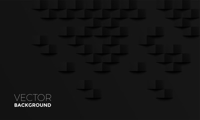 Abstract black background with brick shadow vector texture backdrop interior design