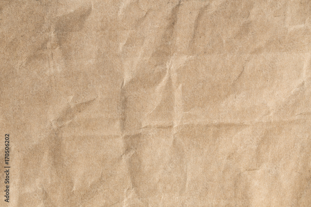 Recycle brown paper crumpled texture , Old paper surface for background - obrazy, fototapety, plakaty 