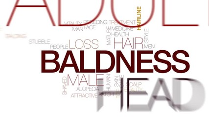 Sticker - Baldness animated word cloud, text design animation. Kinetic typography.