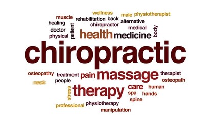 Wall Mural - Chiropractic animated word cloud, text design animation.