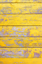 Old Wooden Shabby Yellow Background Or Texture, Part Of Rustic Fence Or Walls Of House