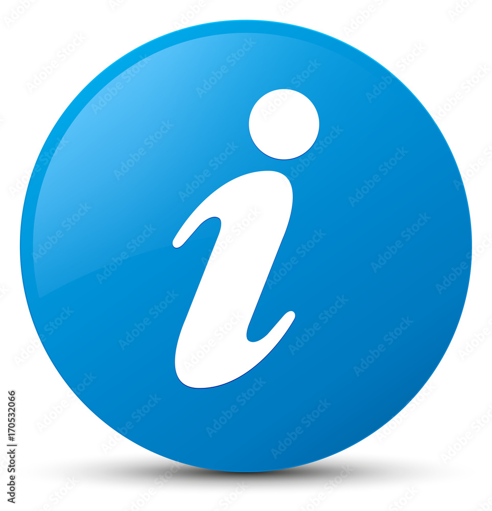 Info icon cyan blue round button - obrazy, fototapety, plakaty 