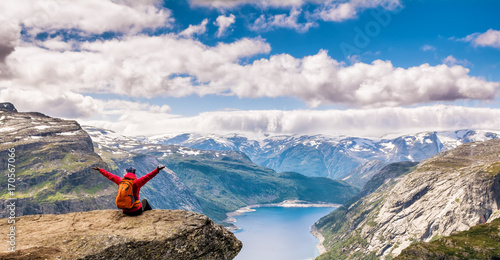 Fotografie, Obraz Amazing nature view on the way to Trolltunga