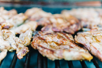 Chicken Stakes On Barbecue Grill