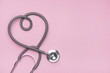 © makistock - Medical concept. The stethoscope with heart shape on pink background.