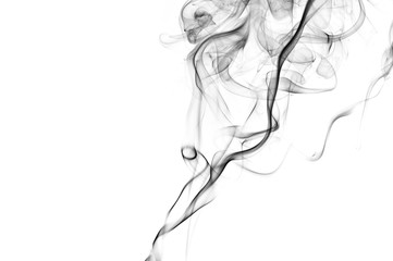 Abstract black smoke on white background, smoke background,black ink background ,black and white ,B&W