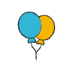 Sticker - Balloons celebration isolated icon vector illustration graphic design