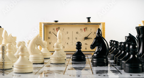 Zdjęcie XXL Gra w szachy z zegarem szachowym
