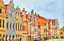 Traditional Houses On The Main Square Of Telc, Czech Republic