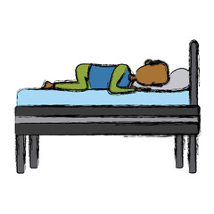 Poster - Sleeping in bed icon vector illustration graphic design