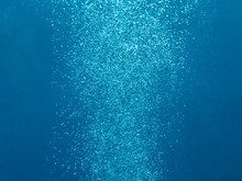 Air Bubbles In The Sea. Under Water