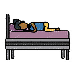 Poster - Sleeping in bed icon vector illustration graphic design