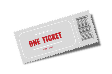 Wall Mural - vector realistic ticket, designed for one person. cinema or theater or concert ticket