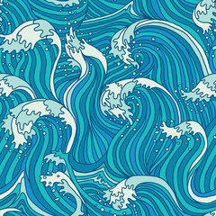  Sea Wave Seamless Pattern