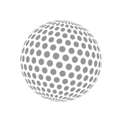 Wall Mural - abstract globe dotted sphere. 3d halftone effect vector background. black and white vector illustrat